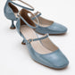 Emly - Blue Patent Round Toe Low Heel Shoe (Women)