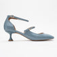 Emly - Blue Patent Round Toe Low Heel Shoe (Women)