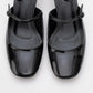 Emly - Black Square Toe Low Heel Shoe (Women)