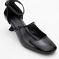 Emly - Black Square Toe Low Heel Shoe (Women)