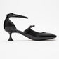 Emly - Black Square Toe Low Heel Shoe (Women)