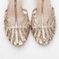 Felip - Gold Patterned Strappy Low Heel Sandal (Women)