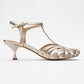 Felip - Gold Patterned Strappy Low Heel Sandal (Women)