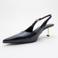 Arty - Navy Patent Buckled Pointed Toe Slingback Stiletto (Women)