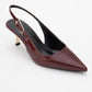 Arty - Burgundy Patent Pointed Toe Slingback Stiletto (Women)
