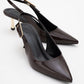 Arty - Brown Patent Pointed Toe Slingback Stiletto (Women)
