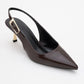 Arty - Brown Patent Pointed Toe Slingback Stiletto (Women)