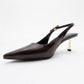 Arty - Brown Patent Pointed Toe Slingback Stiletto (Women)
