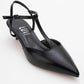 Asher - Black Pointed Toe Open Back Low Heel Shoe (Women)