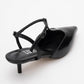 Asher - Black Pointed Toe Open Back Low Heel Shoe (Women)
