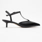 Asher - Black Pointed Toe Open Back Low Heel Shoe (Women)