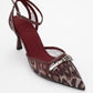 Giorno - Burgundy Patterned Mesh Ankle-Strap Stiletto (Women)