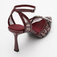 Giorno - Burgundy Patterned Mesh Ankle-Strap Stiletto (Women)