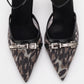 Giorno - Black Patterned Mesh Ankle-Strap Stiletto (Women)