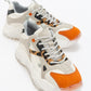 Loretta - White Orange Platform Sneakers