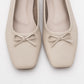 Sosa - Light Beige Leather Ballet Flats (Women)