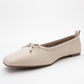 Sosa - Light Beige Leather Ballet Flats (Women)