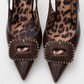 Spera - Brown Patterned Buckle Slingback Stiletto (Women)