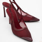 Venas - Burgundy Mesh High Heel Shoe (Women)