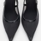Venas - Black Mesh Slingback Stiletto (Women)