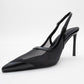 Venas - Black Mesh Slingback Stiletto (Women)