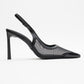 Venas - Black Mesh Slingback Stiletto (Women)