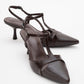 Abelia - Brown Stiletto Heel Shoe (Women)