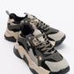 Loretta - Black Gray Platform Sneakers