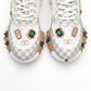 Vero - White Patterned Jeweled Sneaker (Women)