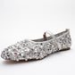 Lush - Silver Sequin Single-Strap Ballet Flat (Women)