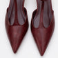 Asher - Burgundy Pointed Toe Backless Low Heel Pump (Women)