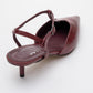 Asher - Burgundy Pointed Toe Backless Low Heel Pump (Women)