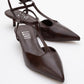 Asher - Brown Pointed Toe Backless Low Heel Pump (Women)