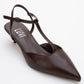 Asher - Brown Pointed Toe Backless Low Heel Pump (Women)