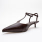 Asher - Brown Pointed Toe Backless Low Heel Pump (Women)