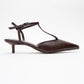 Asher - Brown Pointed Toe Backless Low Heel Pump (Women)