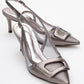 Foley - Platinum Striped Pointed Toe Backless Stiletto Pump (Women)