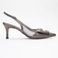 Foley - Platinum Striped Pointed Toe Backless Stiletto Pump (Women)