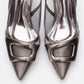 Foley - Platinum Striped Pointed Toe Backless Stiletto Pump (Women)