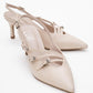 Magra Beige Cilt Pointed-Toe Slingback Stiletto (Women)