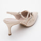 Magra Beige Cilt Pointed-Toe Slingback Stiletto (Women)