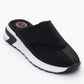 GLEA Black Mesh Rhinestone Mules (Women)
