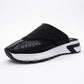 GLEA Black Mesh Rhinestone Mules (Women)