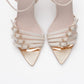 Auro - Beige Satin Jeweled Buckle Heeled Shoe (Women)