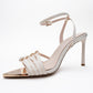 Auro - Beige Satin Jeweled Buckle Heeled Shoe (Women)