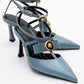 Peal - Blue Patent Heeled Shoe (Women)