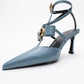 Peal - Blue Patent Heeled Shoe (Women)