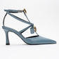 Peal - Blue Patent Heeled Shoe (Women)