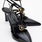 Peal - Black Patent Heeled Shoe (Women)