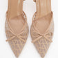Peony - Beige Mesh Bow Pointed Toe Pump (Women)